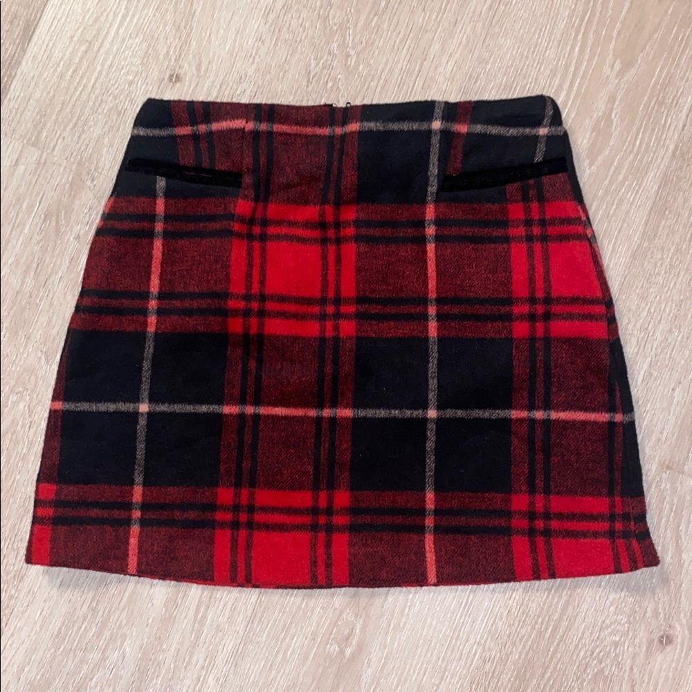 Copper Key Red Plaid A Line Skirt